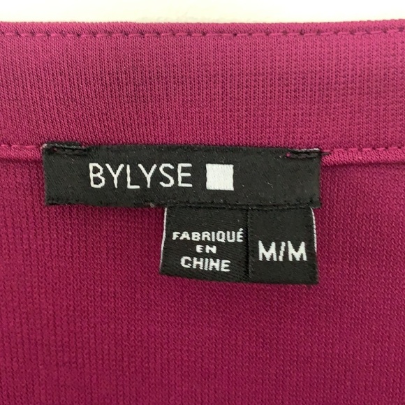 BYLYSE MAGENTA LONG SLEEVE BLOUSE WOMEN SIZE M - Picture 6 of 10